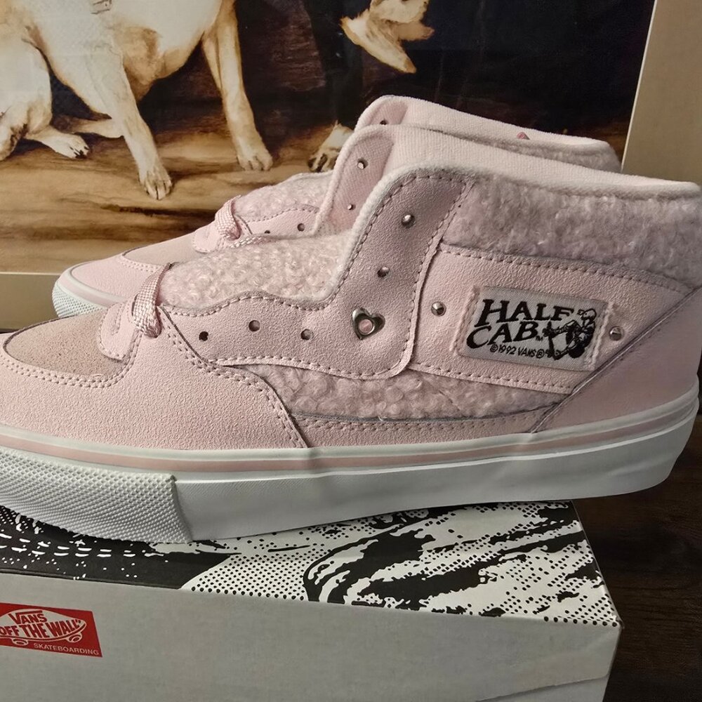 Vans Skate Half Cab Sherpa Leather Pink White VN0A5FCDY3K Men's Size 10 Shoes US - Picture 6 of 14
